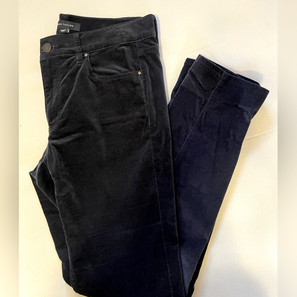 Ann Taylor Black Black Velvet Skinny Pants Size 6 - Picture 3 of 6